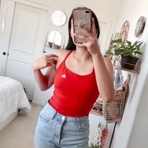 Adidas red tank top